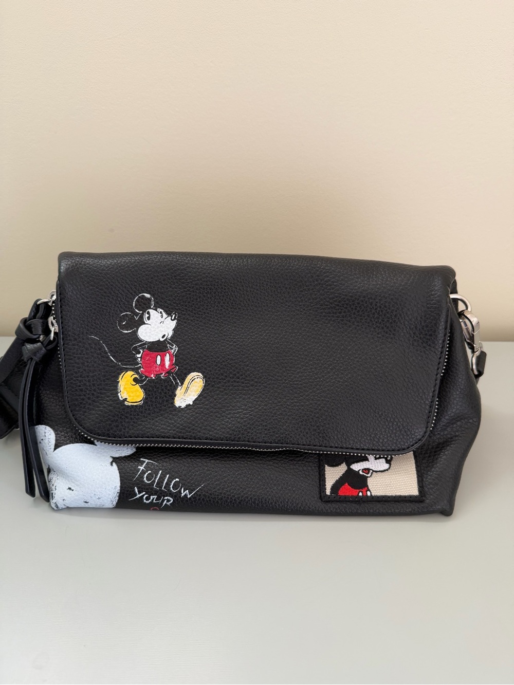 Desigual crossbody - Black Mickey Mouse Leather  Bag